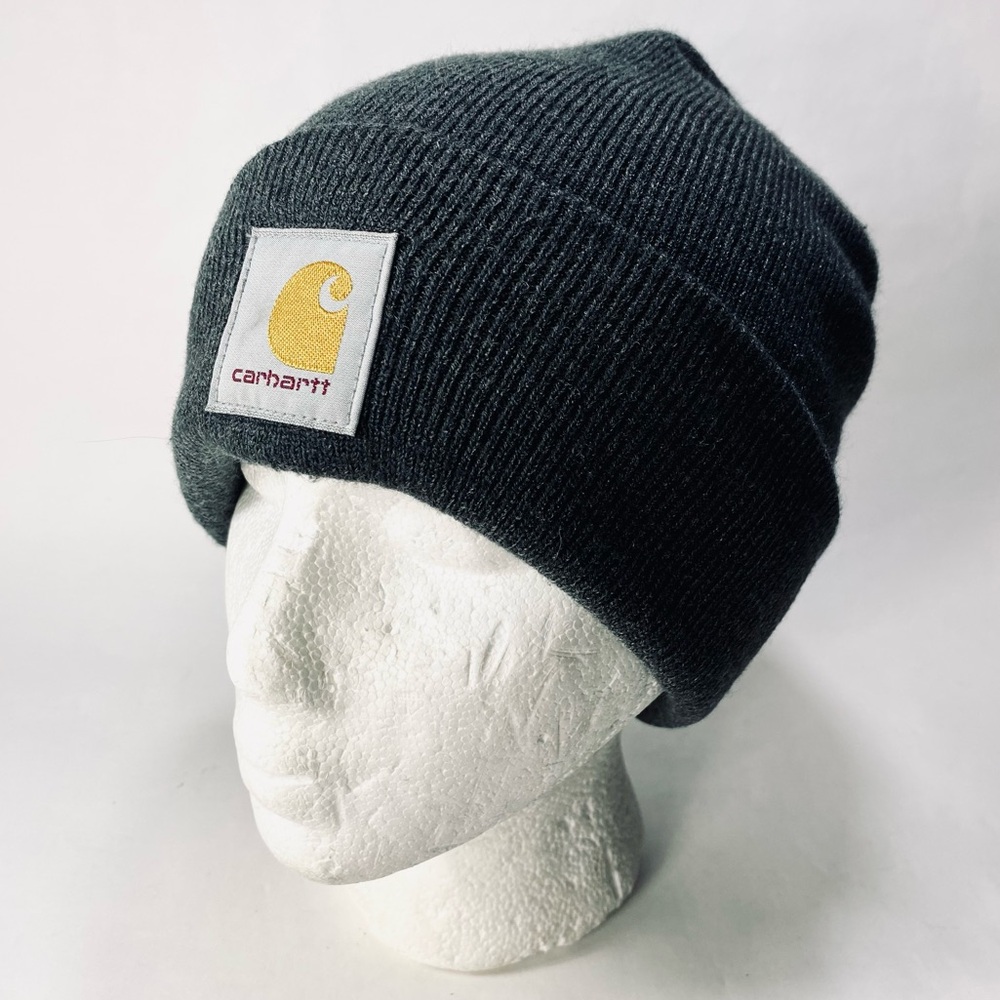 Carhartt Gray Knit Cuffed Foldover Classic Beanie Hat - Unisex